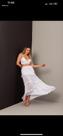 Conjunto de saia e blusa cor branco