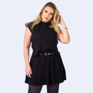Conjunto De Saia Plissada Blusa Tricot Mousse