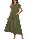 Conjunto de saias Mingzhu, vestido maxi casual de verão, manga curta