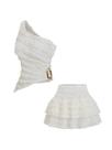 Conjunto de saias SOLY HUX, regata feminina Y2k de um ombro, damasco