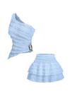 Conjunto de saias SOLY HUX Y2k, camiseta regata de um ombro e minissaia Conjunto de saias SOLY HUX Y2k, camiseta regata de um ombro e minissaia