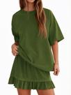 Conjunto de saias Yousify Summer para mulheres, verde militar, 2 peças