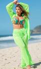 Conjunto de Saída de Praia em Tule Chamise e Calça Praia Verde Neon