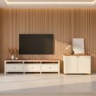 Conjunto de Sala 2 Peças com 1 Rack 2,10 e 1 Armário 2 Portas Ananda CabeCasa MadeiraOriginals