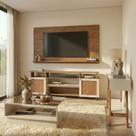 Conjunto de Sala de Estar Ipanema Rack Painel Aparador e Mesa 2 Portas 2 Prateleiras MDF e MDP 180cm