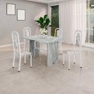 Conjunto de Sala de Jantar 1 Mesa Granito e 4 Cadeiras Lara