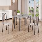 Conjunto de Sala de Jantar 100cm X 60cm Tampo Granito Topázio com 4 Cadeiras Lívia