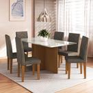Conjunto De Sala De Jantar Fidelitá Itália 170 Cm Com 6 Cadeiras Freijó/Off-White Assento Cacau Conjunto De Sala De Jantar Fidelitá Itália 170 Cm Com 6 Cadeiras Freijó/Off-White Assento Cacau