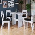 Conjunto De Sala De Jantar Fidelitá Siena Com 4 Cadeiras Branco Assento Preto