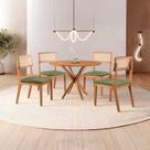 Conjunto de Sala de Jantar Mesa 108 cm com 4 Cadeiras Ava Marrom/Verde