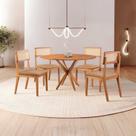 Conjunto de Sala de Jantar Mesa 120 Cm com 4 Cadeiras Ava