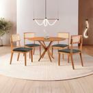 Conjunto de Sala de Jantar Mesa 120 Cm com 4 Cadeiras Ava