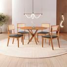 Conjunto de Sala de Jantar Mesa 120 Cm com 4 Cadeiras Ava