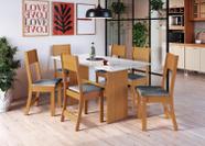 Conjunto de sala de jantar predilleta karla 1,50 c/6 cadeiras freijo off