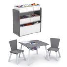 Conjunto de sala de jogos para crianças Delta Children de 4 peças cinza/branco Conjunto de sala de jogos para crianças Delta Children de 4 peças cinza/branco