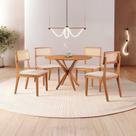 Conjunto de Sala Jantar Mesa 108 cm com 4 Cadeiras Ava Marrom Bege