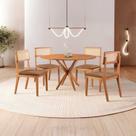 Conjunto de Sala Jantar Mesa 120 cm com 4 Cadeiras Ava Marrom