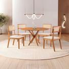 Conjunto de Sala Jantar Mesa 120 cm com 4 Cadeiras Ava Nude/Marrom