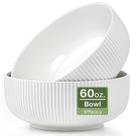 Conjunto de saladeiras Mfacoy, pacote com 2 unidades, cerâmica branca de 1,8 L, lavável na máquina de lavar louça