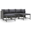 Conjunto de Salón para Patio Casafoyer 6 Piezas en Poliratán Gris con Cojines Conjunto de Salón para Patio Casafoyer 6 Piezas en Poliratán Gris con Cojines
