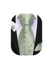 Conjunto de seda floral Necktie Barry.Wang Sage Green