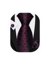 Conjunto de seda xadrez Barry.Wang Necktie 150 cm de comprimento