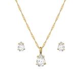 Conjunto de Semijoia com Gotas de Zircônias Banhado a Ouro 18K Conjunto de Semijoia com Gotas de Zircônias Banhado a Ouro 18K