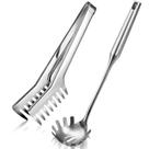 Conjunto de servidores Spaghetti Patelai em aço inoxidável 34,5 cm 24 cm