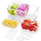 Conjunto de servir Taco Bar Lifewit com 3 recipientes de 600 ml e acessórios