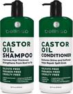 Conjunto de shampoo e condicionador Bellisso, óleo de rícino, para cabelos finos