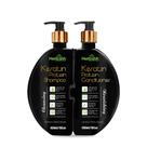 Conjunto de shampoo e condicionador Herbishh Keratin para cabelos secos