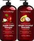 Conjunto de shampoo e condicionador New York Biology, vinagre de maçã