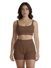 Conjunto de Short Duplo Fitness Academia Treino Feminino Cor:MarromTamanho:GG