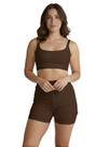 Conjunto de Short Duplo Fitness Academia Treino Feminino Cor:MarromTamanho:M