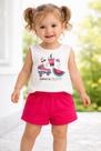 Conjunto De Short E Blusa Regatinha Marca Pipa/ Kyly Fresquinho Tamanho 1 ao 8 Infantil Menina Bebê