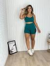Conjunto de short e top Tecido em poliamida Detalhe com tela