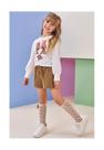 Conjunto de Shorts Blusa Longa Estampada Menina Infanti