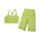 Conjunto De Shorts De Yoga De Cintura Alta Para Mulheres, Top De Sutiã Com Costas Cruzadas, Roupas