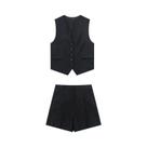 Conjunto de Shorts e Colete Feminino Elegante - Cintura Alta, Slim Fit, Casual e para Escritório Conjunto de Shorts e Colete Feminino Elegante - Cintura Alta, Slim Fit, Casual e para Escritório