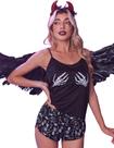 Conjunto de shorts Pijamas Ekouaer Satin Cami Backless Skull