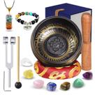 Conjunto de Singing Bowl TATOODAA com 7 Pedras de Cristal e Diapasões