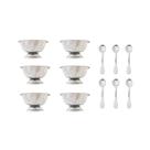 Conjunto de Sobremesa 12 Peças para Servir Sorvete Mousse Frutas Pantheon Inox