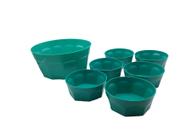 Conjunto de Sobremesa Oitavado Tigela Saladeira Potes Cozinha 7 peças Verde Água Opaco Conjunto de Sobremesa Oitavado Tigela Saladeira Potes Cozinha 7 peças Verde Água Opaco