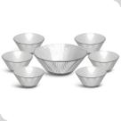 Conjunto de Sobremesa Vidro Bowl 7 Pecas Kit Cozinha Transparente