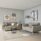 Conjunto de Sofá 2 e 3 Lugares Larissa Suede Bege Conjunto de Sofá 2 e 3 Lugares Larissa Suede Bege