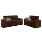 Conjunto de Sofá 2 e 3 Lugares Leon Veludo Mamflex