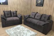 Conjunto de Sofá 2 e 3 Lugares Paris Suede Marrom Al Móveis