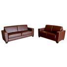 Conjunto de Sofá 2 e 3 Lugares Sala de Estar Estocolmo Couro Caramelo - Gran Belo Conjunto de Sofá 2 e 3 Lugares Sala de Estar Estocolmo Couro Caramelo - Gran Belo