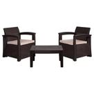 Conjunto de Sofá 2 Lugares para Jardim/área Externa Rattan - D7home