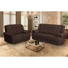 Conjunto de Sofá 2,00 x 1,50m 3 E 2 Lugares Suede Filadélfia Marrom Café